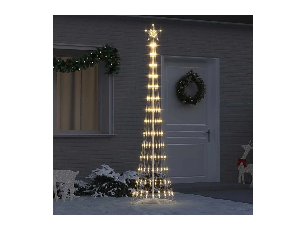 Árbol de Navidad LED con 290 LED Cálido 70 x 70 x 250 cm Metal