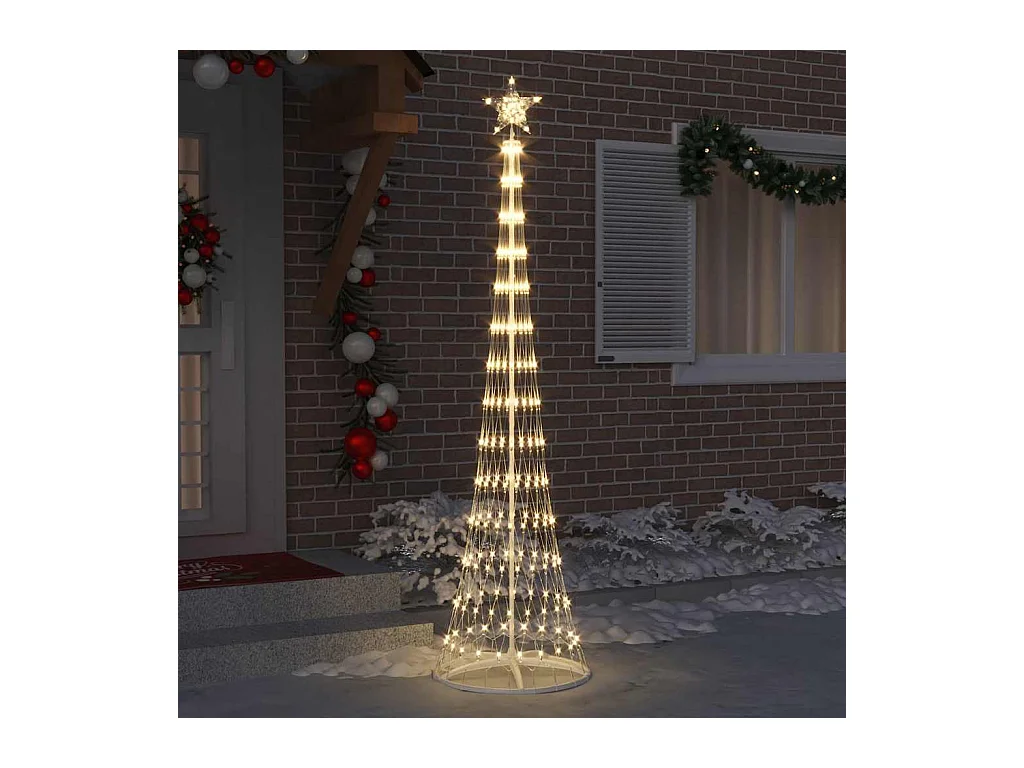 Árbol de Navidad LED con 290 LED Cálido 70 x 70 x 250 cm Metal