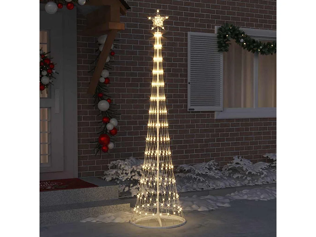 Arbre de Noël LED Blanc chaud 70 x 70 x 250 cm Métal