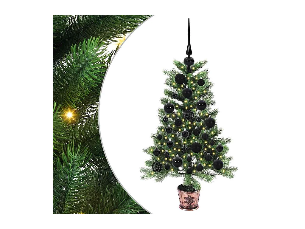 Árbol de Navidad con 150 LED con soporte Verde 90 cm PE
