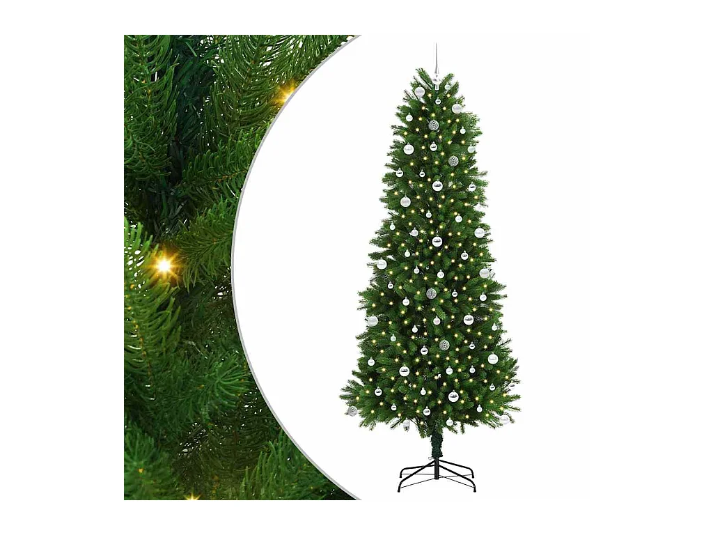 Sapin de Noël avec 300 LED avec support Vert 240 cm PE