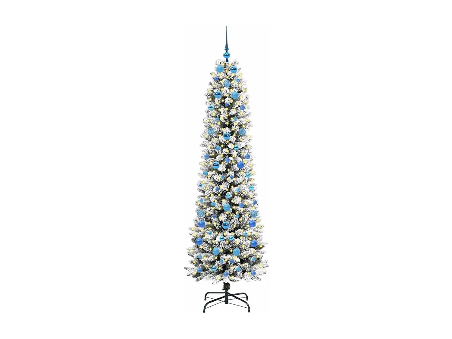 Árvore de Natal Artificial com 300 LEDs Verde e branco 210 cm