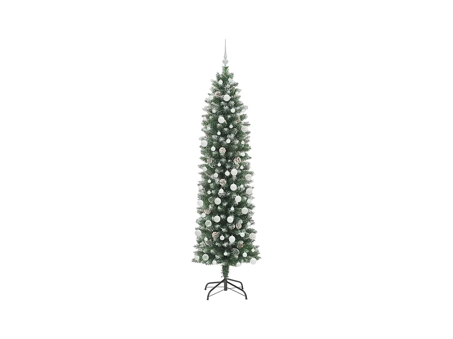 Arbre de Noël artificiel slim avec 300 LED Vert et blanc 210 cm