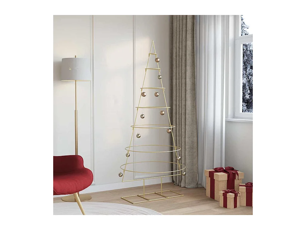 Arbre de Noël en métal Doré 180 cm Acier peint par poudre