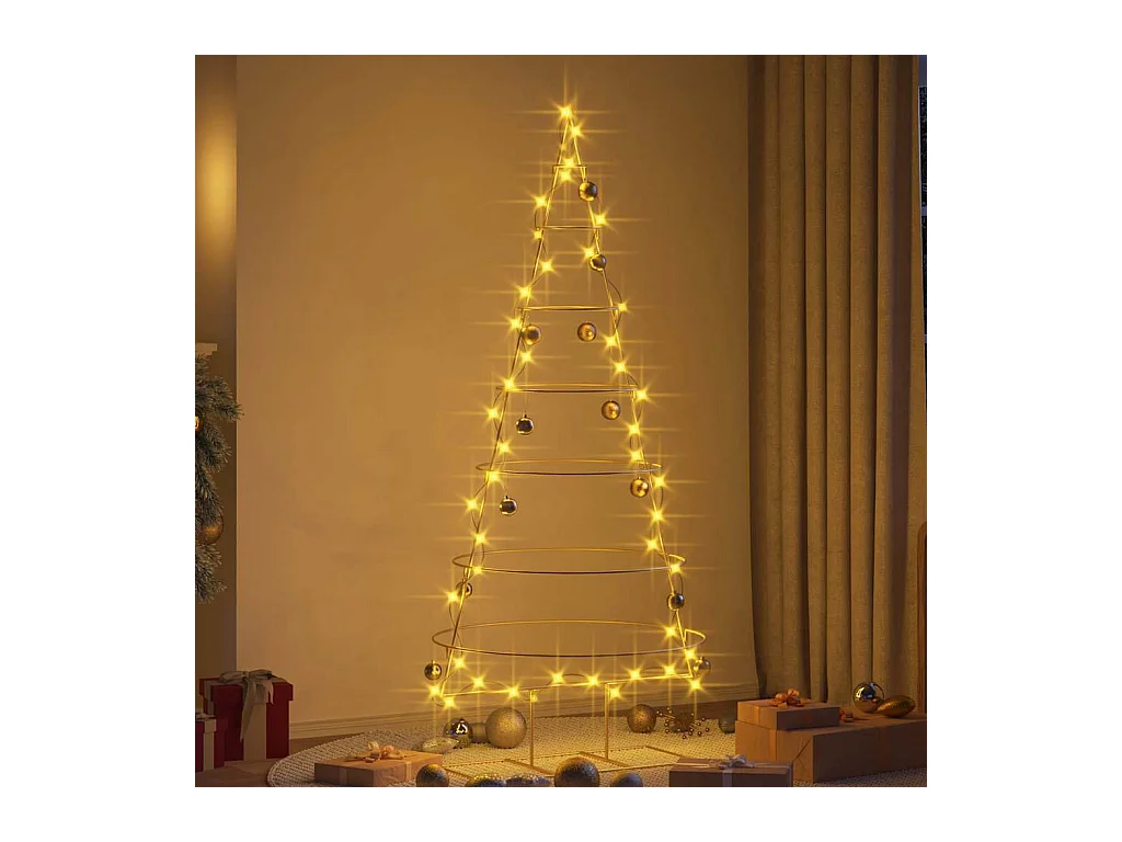 Arbre de Noël en métal Doré 180 cm Acier peint par poudre
