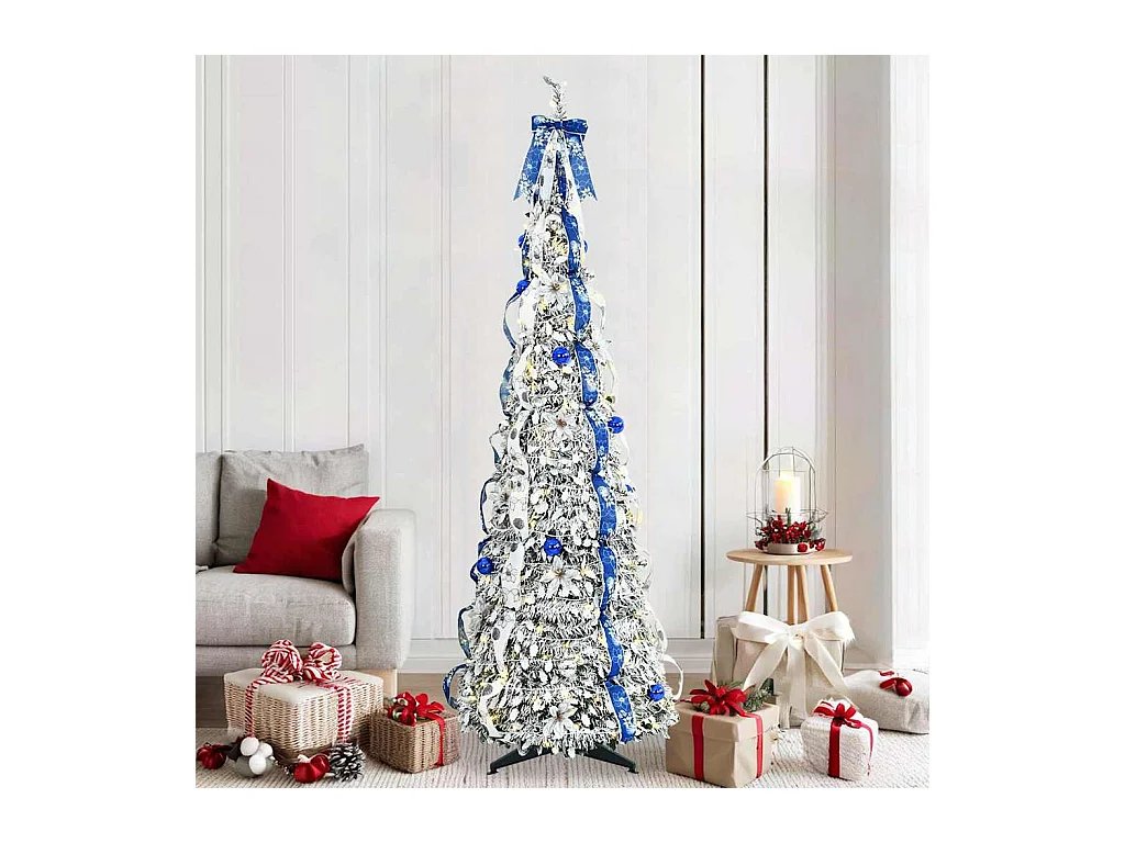 Kunstkerstboom met 200 LED met standaard Groen 210 cm PVC
