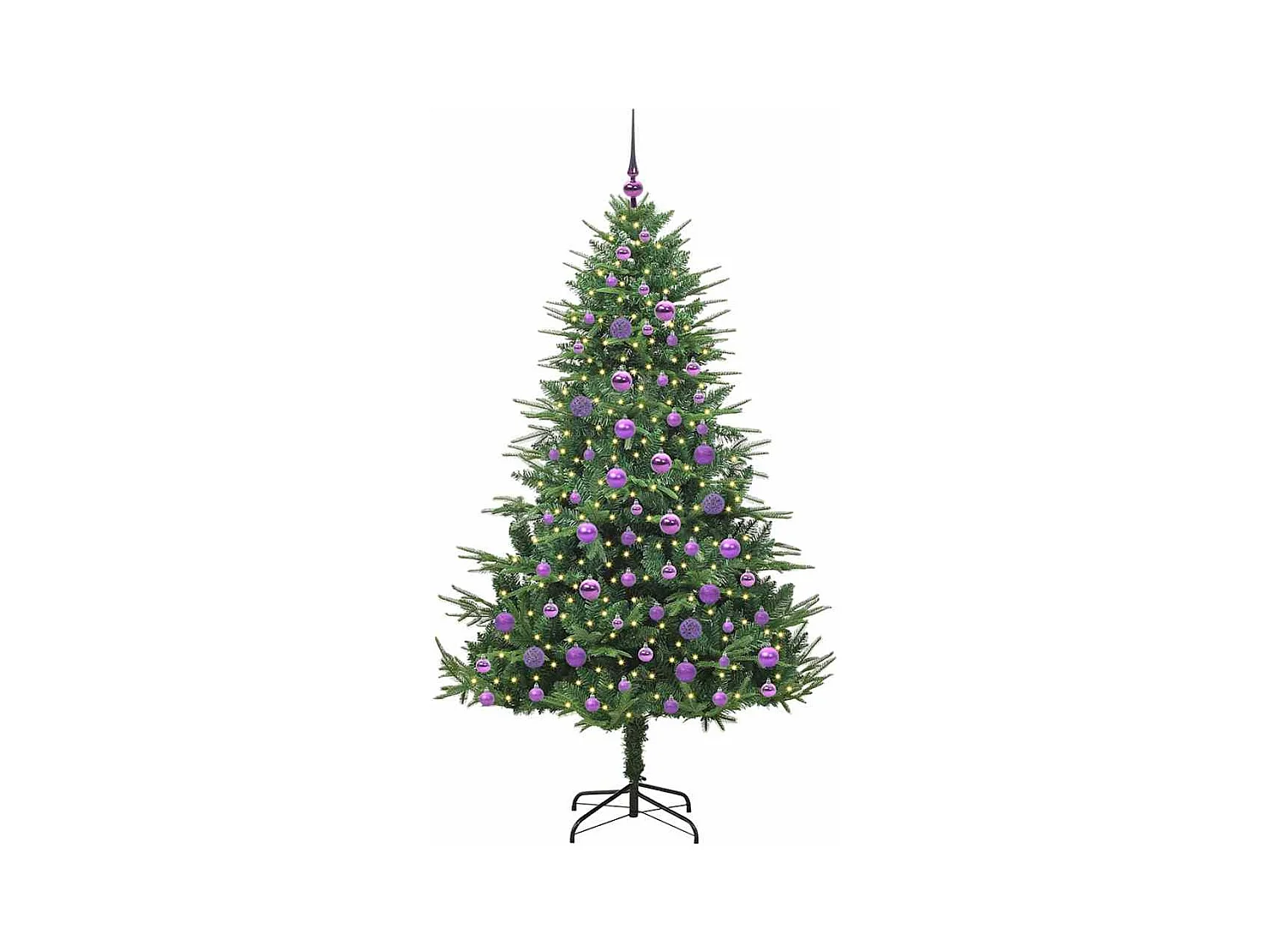 Sapin de Noël artificiel pré-éclairé avec set de boules Vert