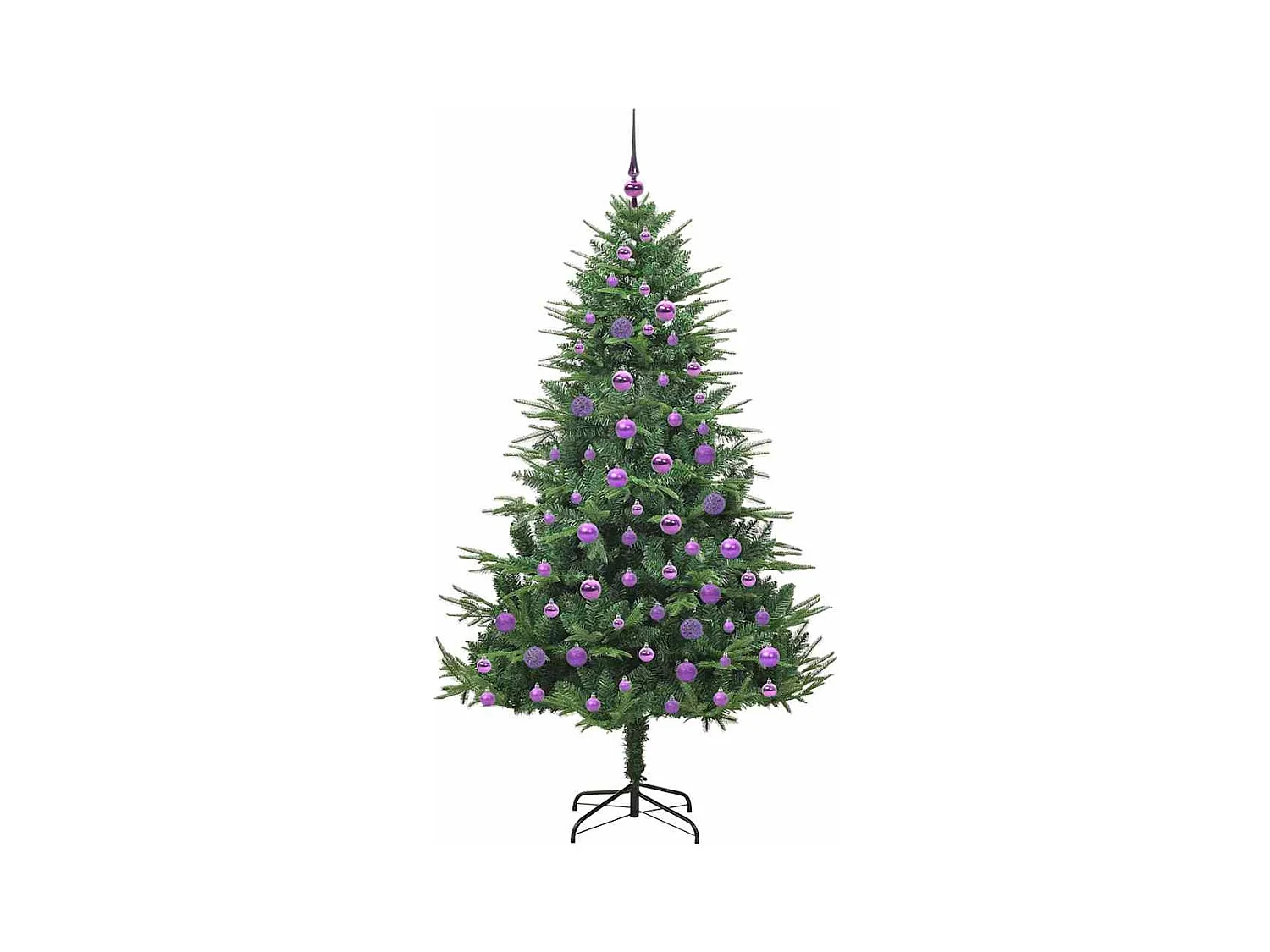 Sapin de Noël artificiel pré-éclairé avec set de boules Vert