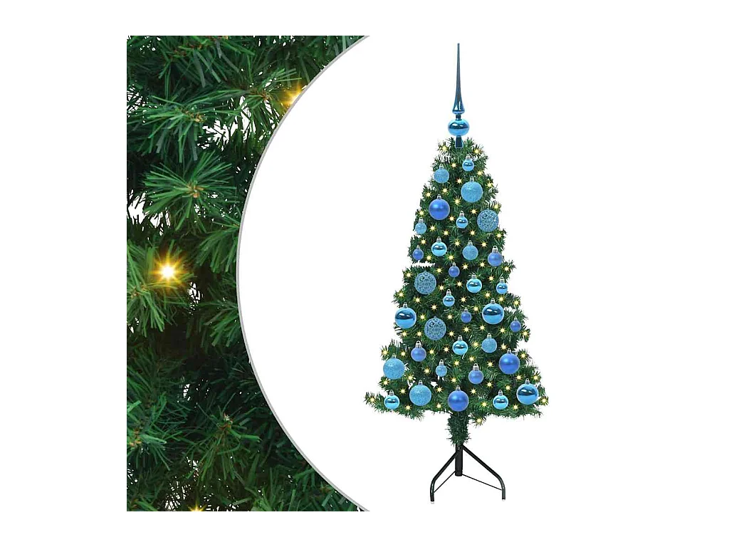 Arbre de Noël artificiel d'angle Vert 120 cm PVC et métal