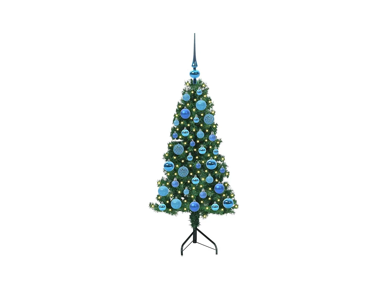 Arbre de Noël artificiel d'angle Vert 120 cm PVC et métal