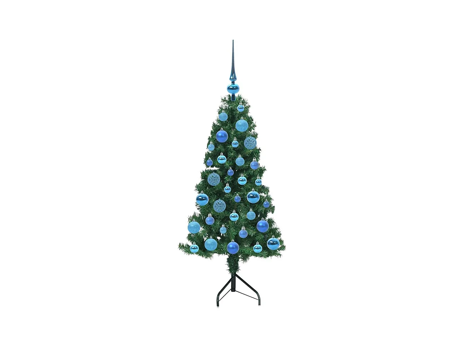 Arbre de Noël artificiel d'angle Vert 120 cm PVC et métal