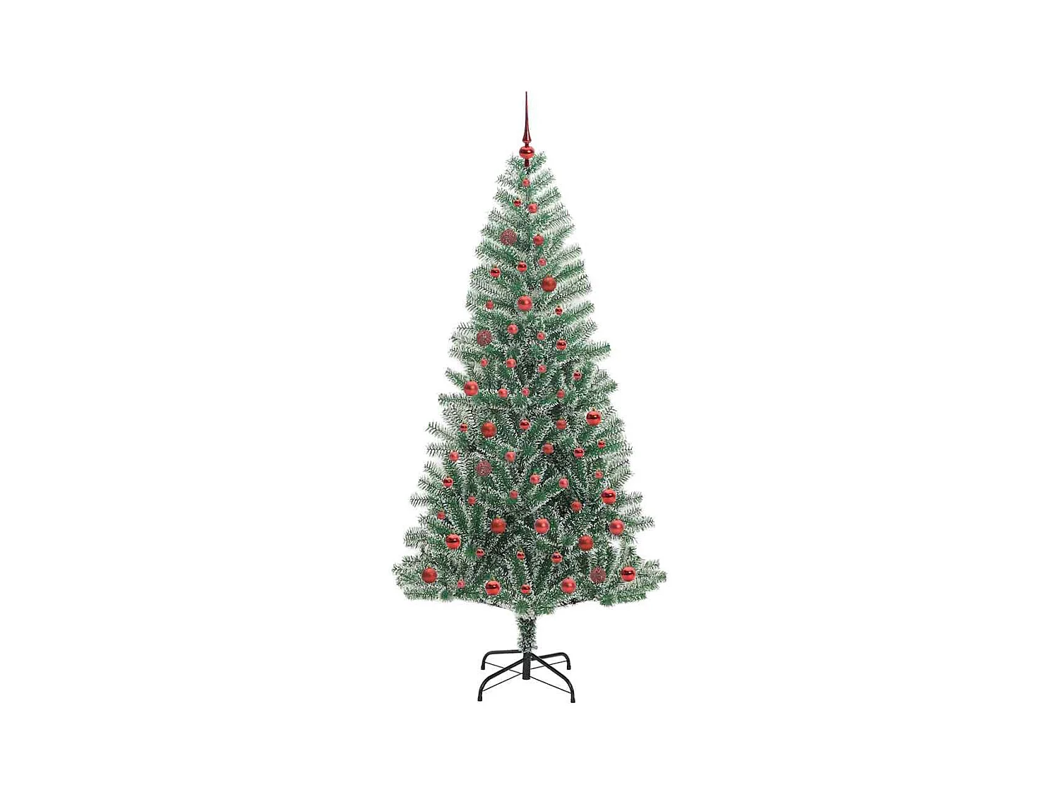 Árbol de Navidad Artificial Nevado con Luz LED Verde y 210 cm