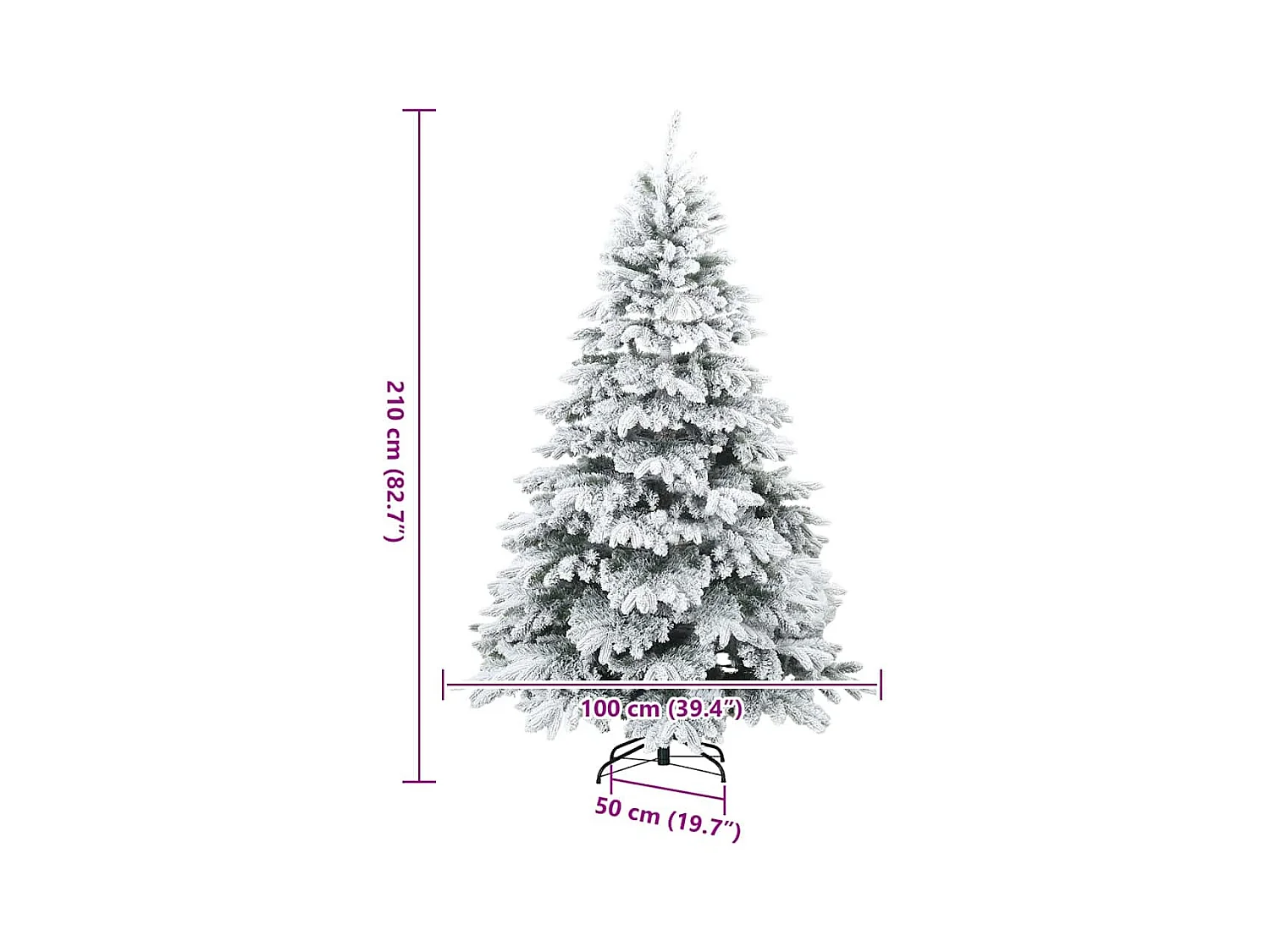 Árvore de Natal Artificial Moderna Hasteada com Neve Flocada