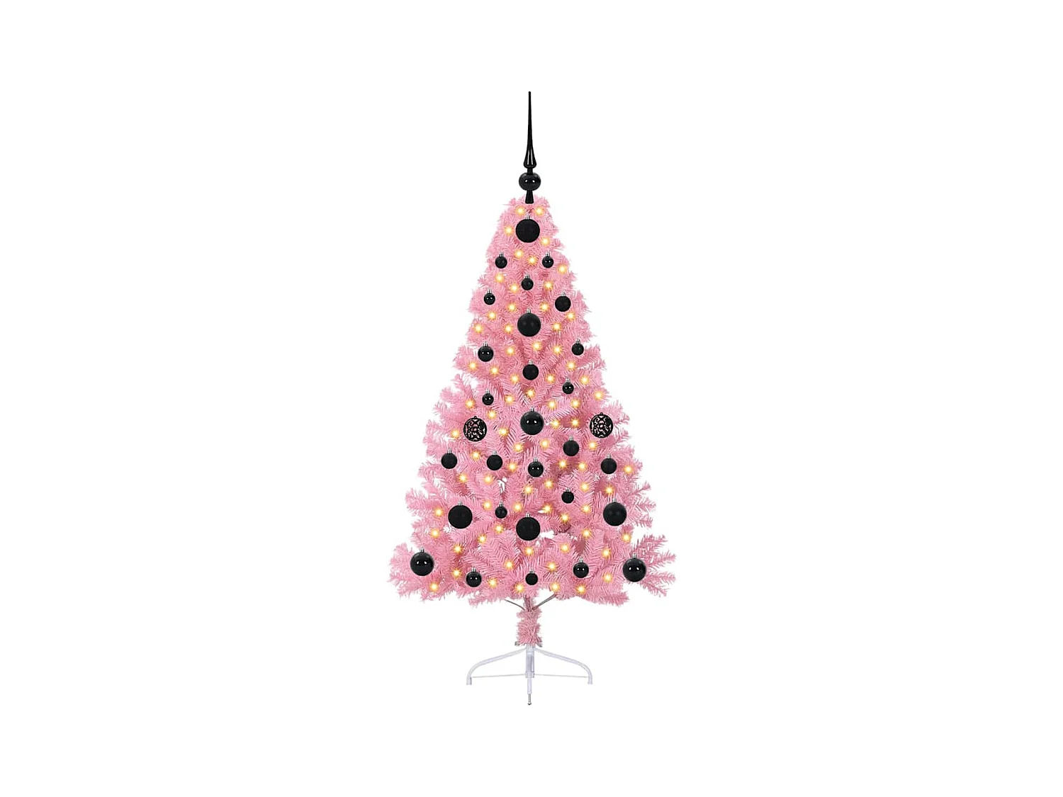 Árvore de Natal Artificial Pré-iluminada Rosa 120 cm PVC