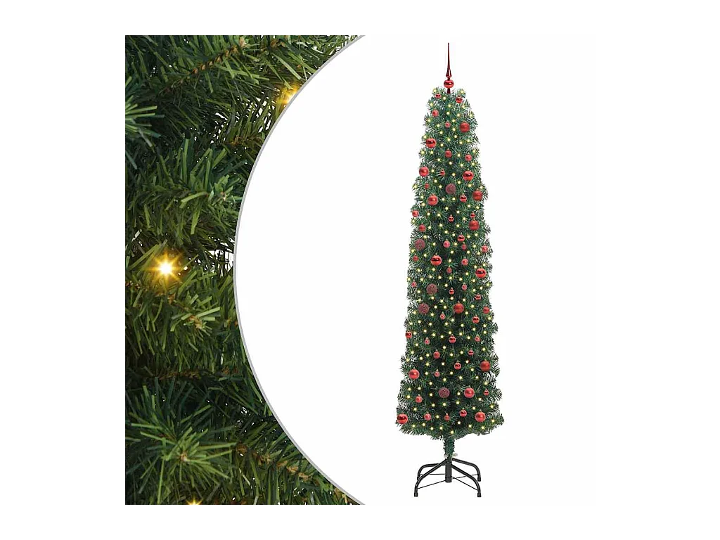 Árbol de Navidad artificial Verde 210 cm PVC, Acero y Plástico