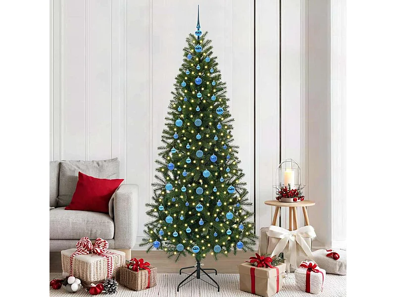 Sapin de Noël artificiel avec 300 LED Vert 210 cm PE et PVC