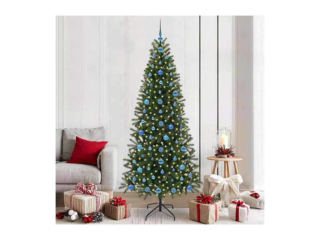 Sapin de Noël artificiel avec 300 LED Vert 210 cm PE et PVC