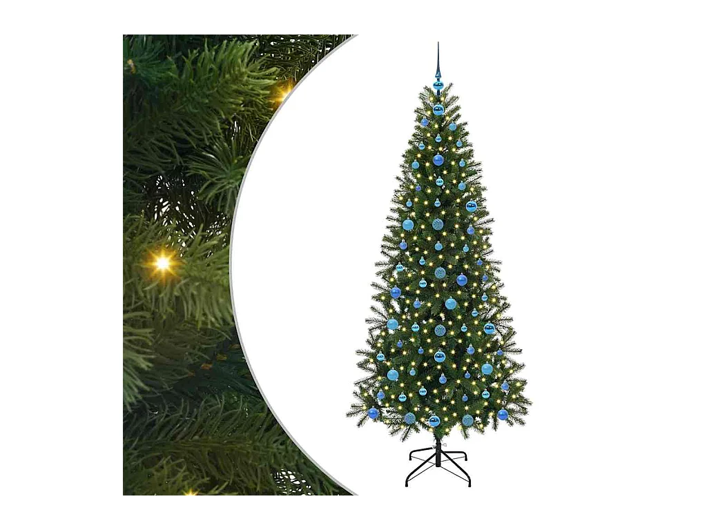 Sapin de Noël artificiel avec 300 LED Vert 210 cm PE et PVC
