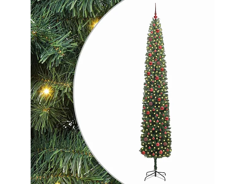 Árbol de Navidad artificial Verde 270 cm PVC, Acero y Plástico