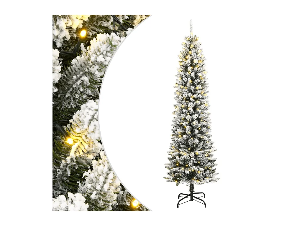 Sapin de Noël artificiel 300 LED et neige floquée 210 cm