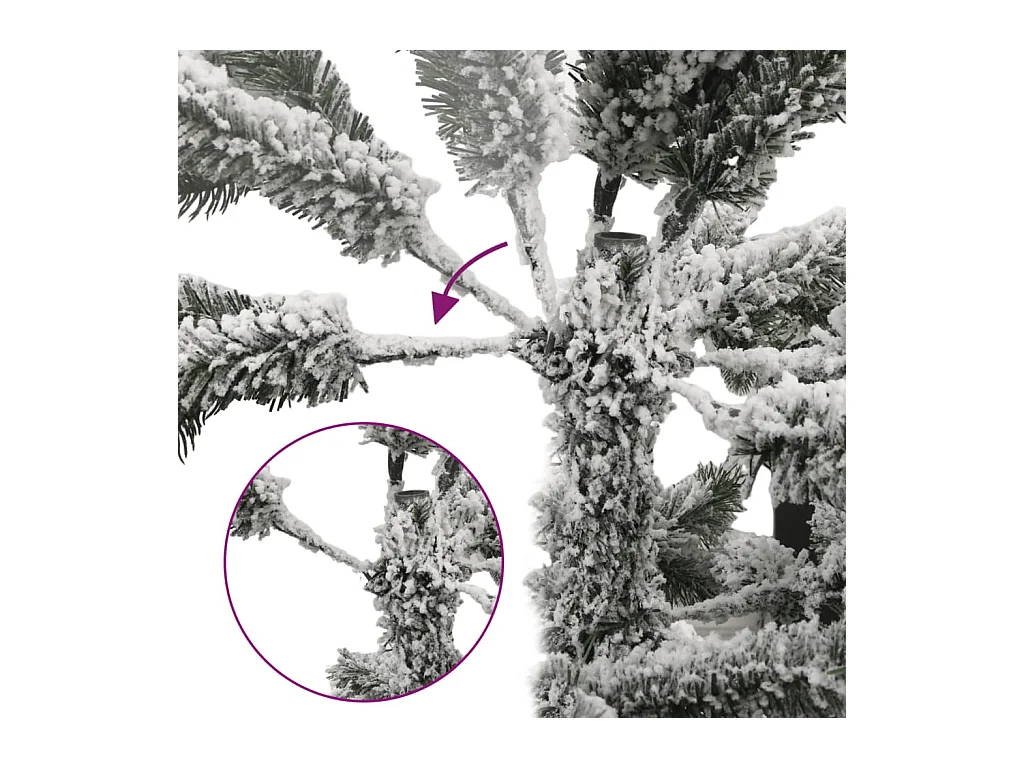 Sapin de Noël artificiel 300 LED et neige floquée 210 cm