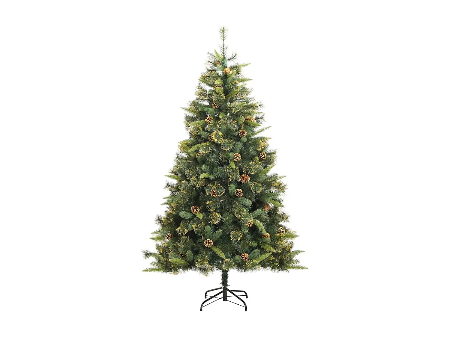 Sapin de Noël artificiel avec branches pliables et cônes 180 cm