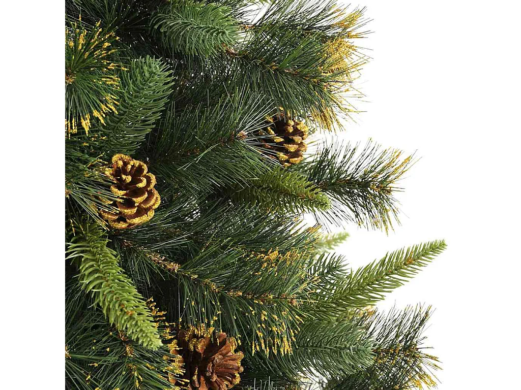 Sapin de Noël artificiel avec branches pliables et cônes 180 cm