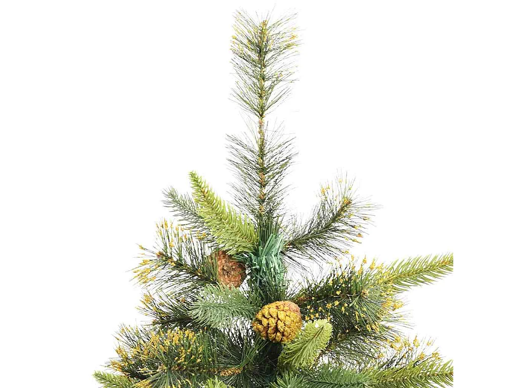 Sapin de Noël artificiel avec branches pliables et cônes 180 cm