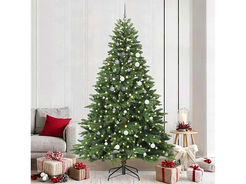 Kunstkerstboom met 300 LED met standaard Groen 240 cm PE en PVC