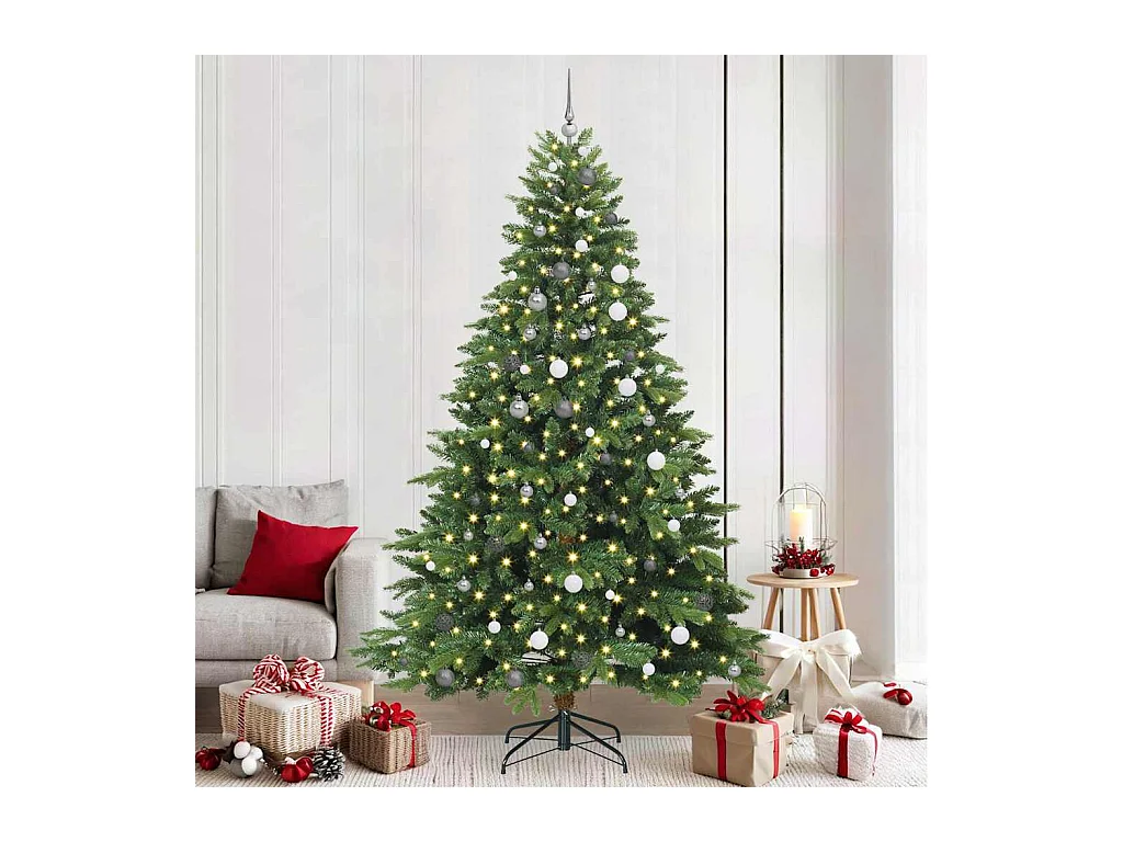 Kunstkerstboom met 300 LED met standaard Groen 240 cm PE en PVC