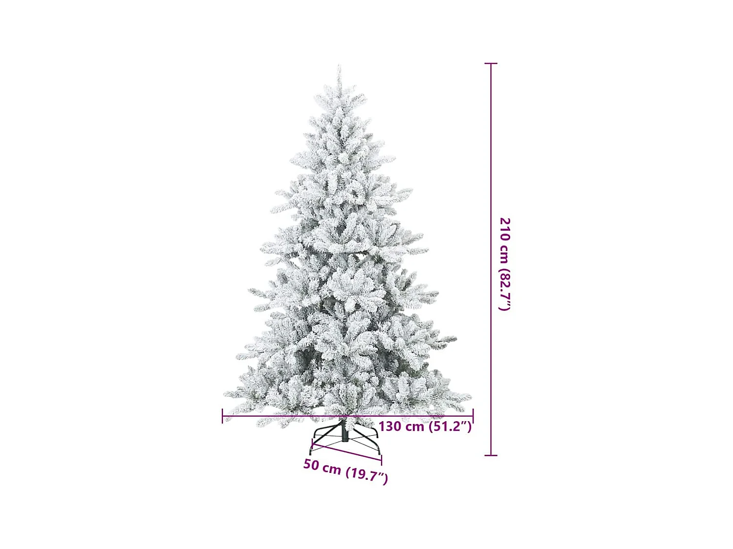 Arbre de Noël Artificiel Moderne à Charnières Flocké avec Neige