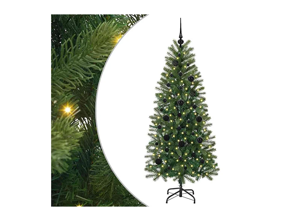Sapin de Noël artificiel avec 150 LED Vert 150 cm PE et PVC