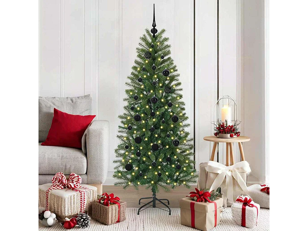 Sapin de Noël artificiel avec 150 LED Vert 150 cm PE et PVC
