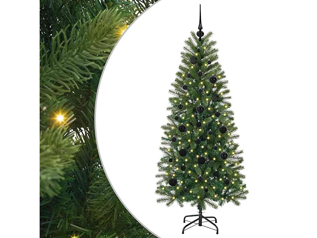 Sapin de Noël artificiel avec 150 LED Vert 150 cm PE et PVC