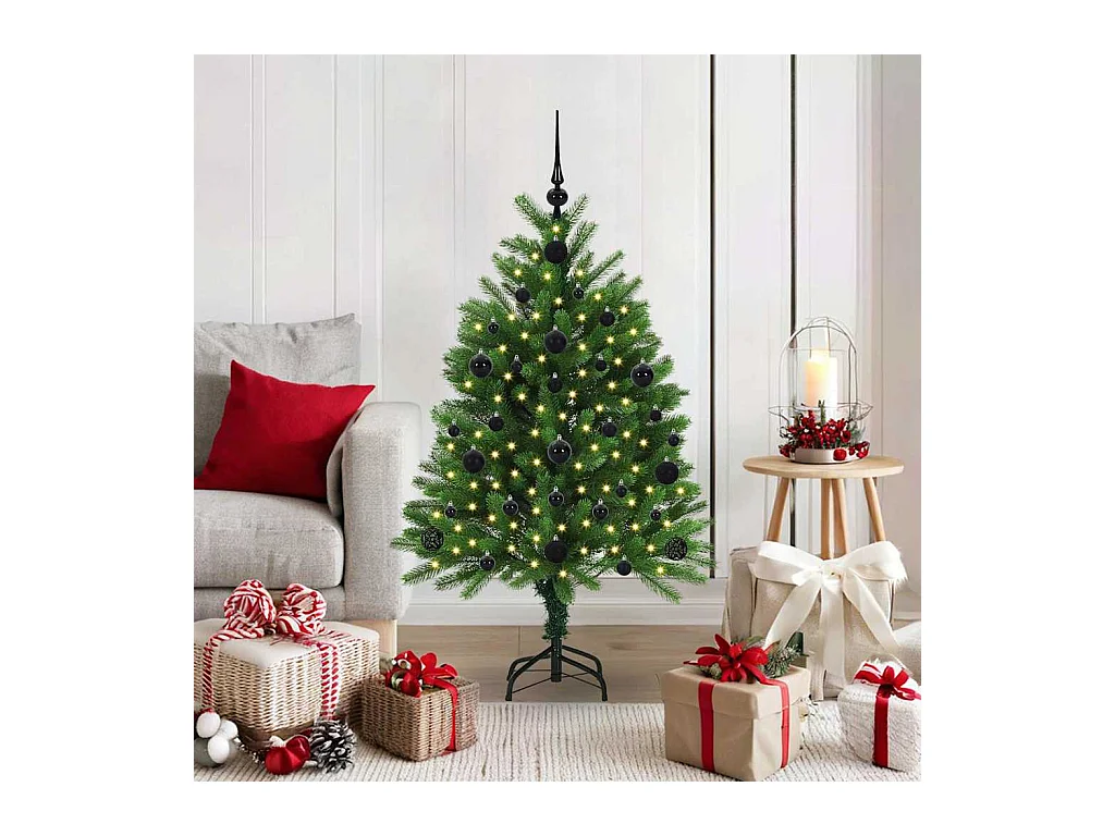 Sapin de Noël avec 150 LED avec support Vert 120 cm PE
