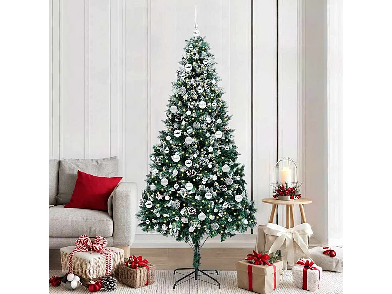 Árbol de Navidad artificial Verde 210 cm PVC y Acero y Plástico