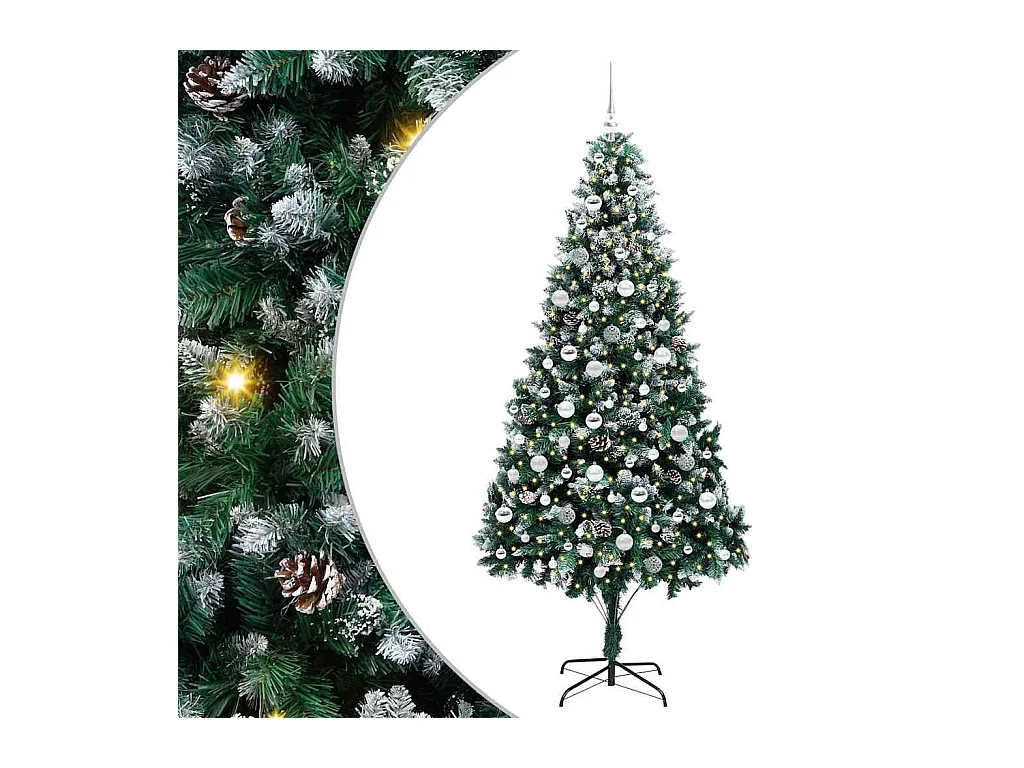 Árbol de Navidad artificial Verde 210 cm PVC y Acero y Plástico