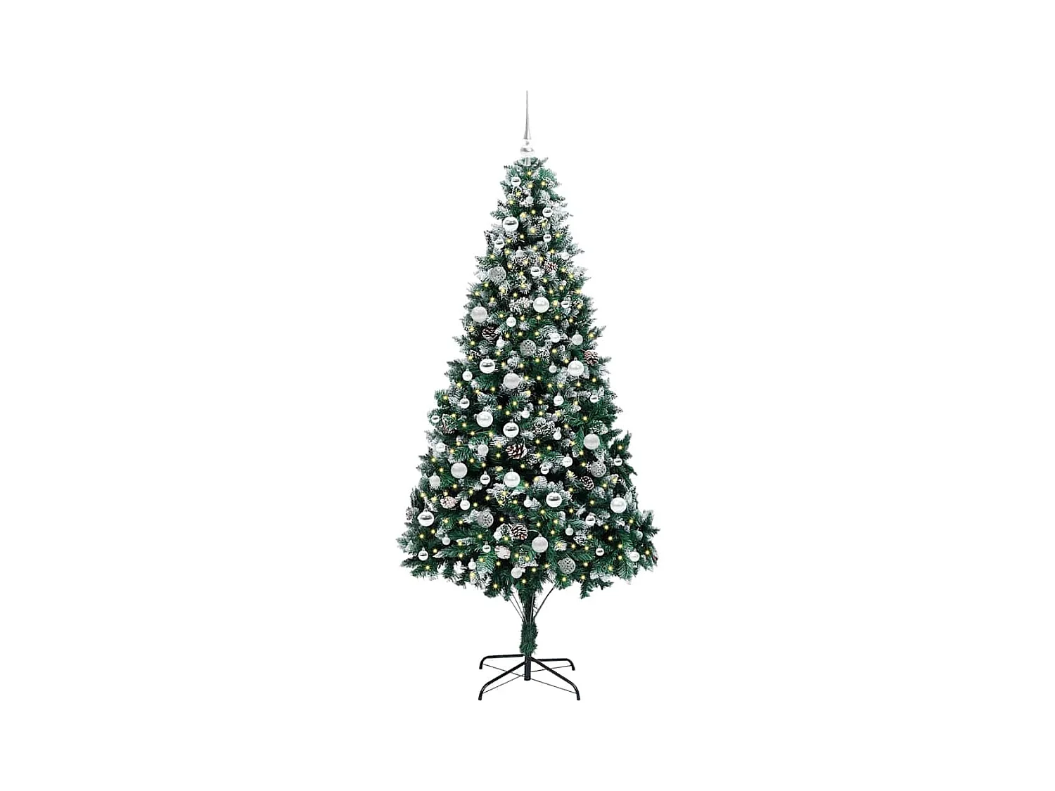 Árbol de Navidad artificial Verde 210 cm PVC y Acero y Plástico