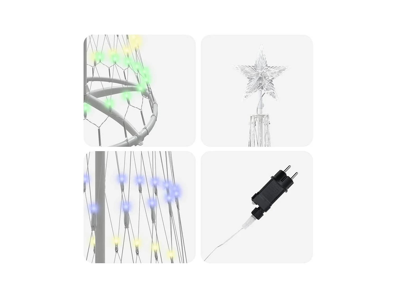 Arbre de Noël LED Multicolore 70 x 70 x 250 cm Métal