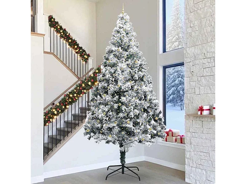 Arbre de Noël artificiel pré-éclairé avec ensemble de boules