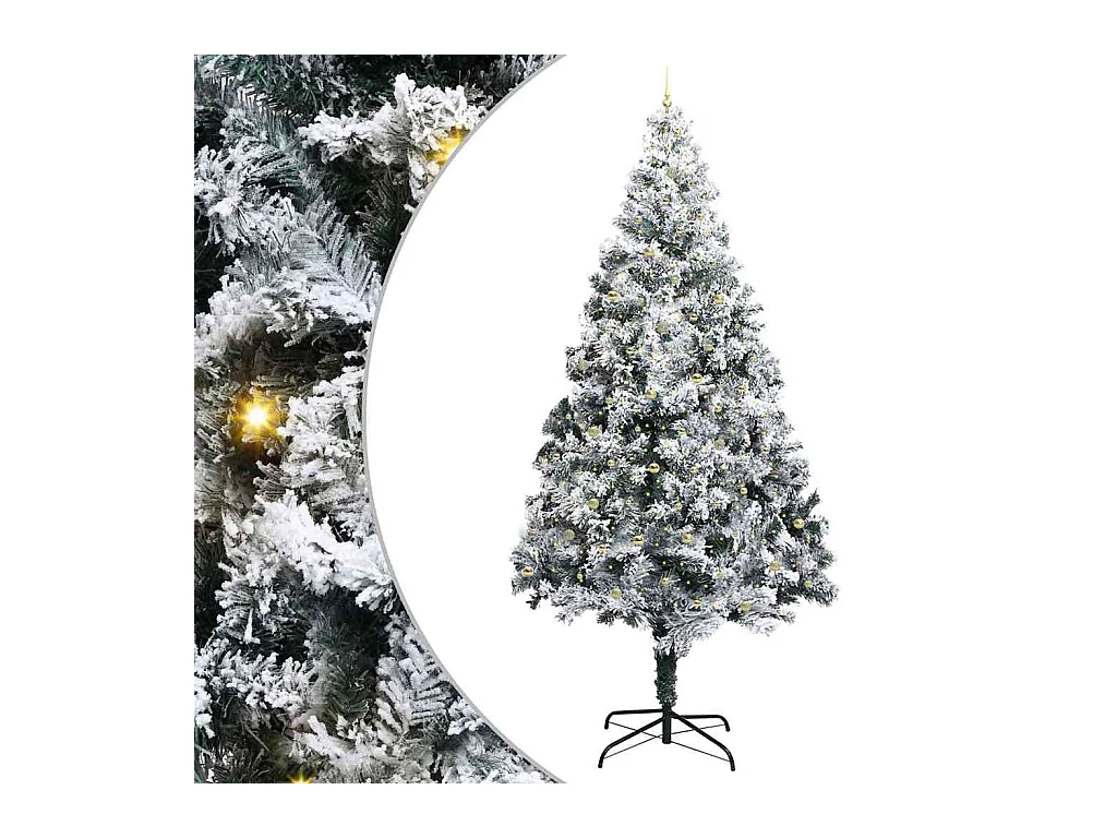Kunst Kerstboom met Verlichting en Ballenset Groen 400 cm PVC