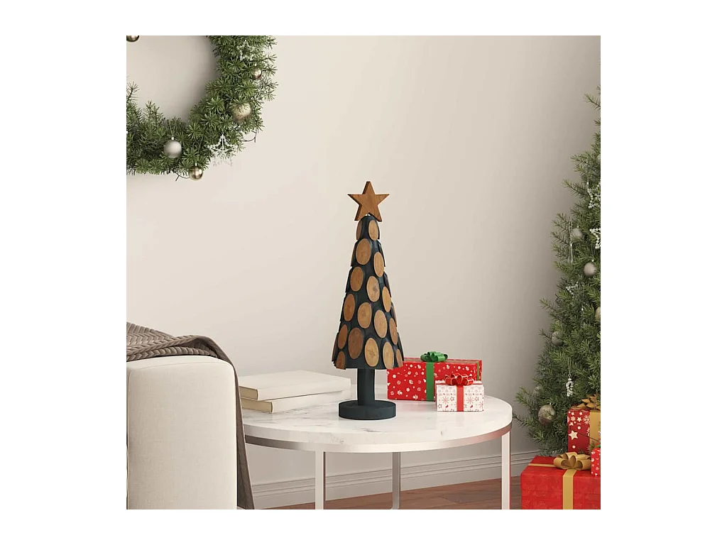 Kerstboom met standaard Bruin 60 cm Massief teakhout