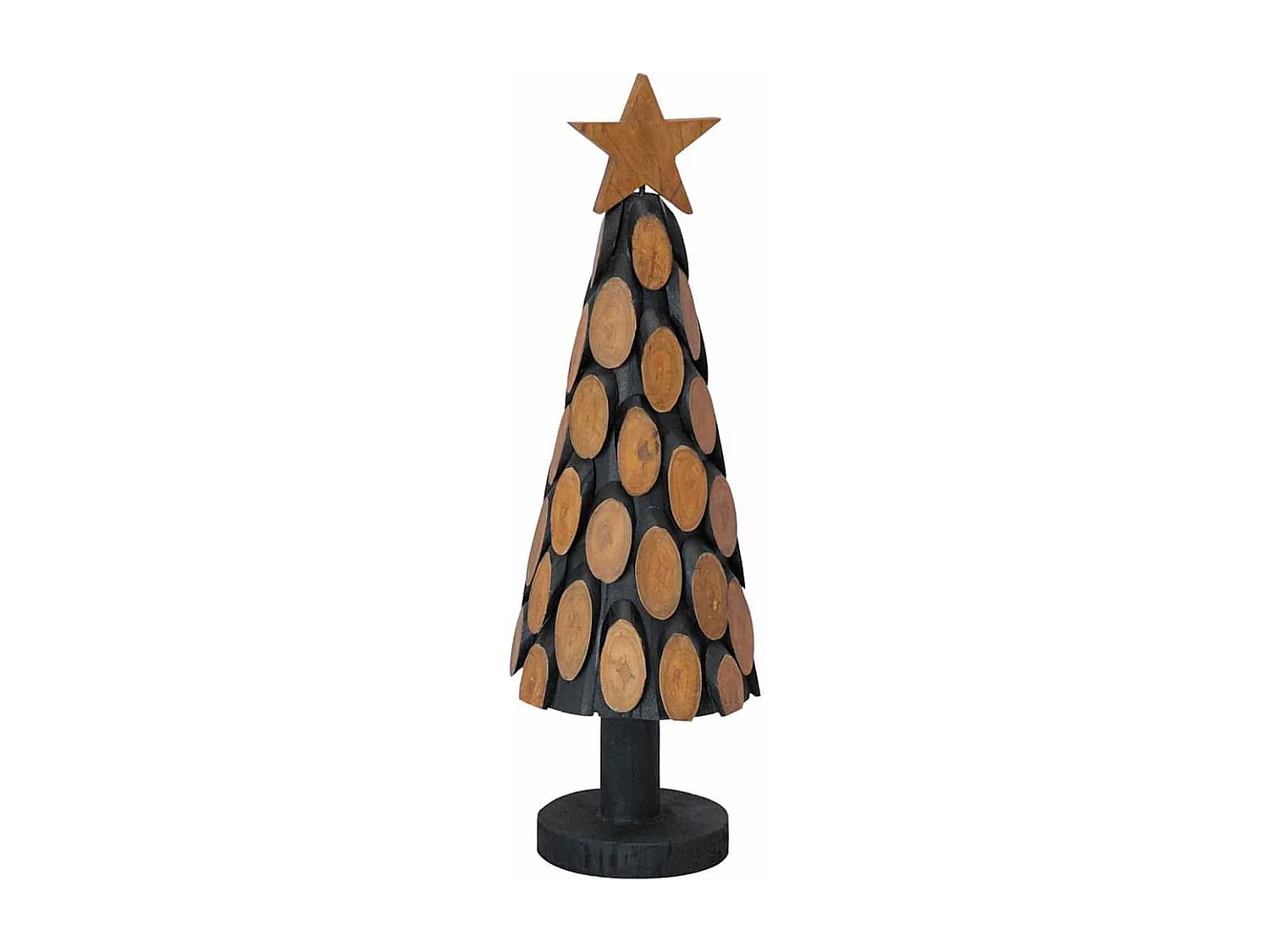 Sapin de Noël avec support Marron 60 cm Bois de teck solide