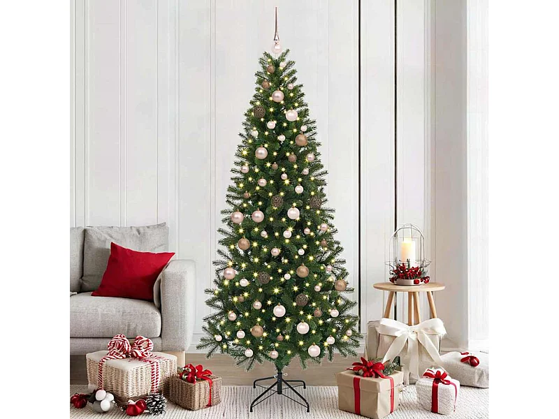 Sapin de Noël artificiel avec 300 LED Vert 210 cm PE et PVC