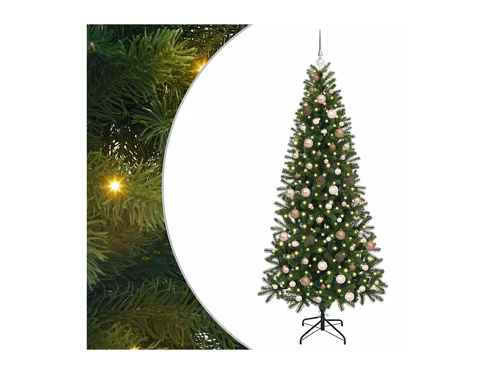 Sapin de Noël artificiel avec 300 LED Vert 210 cm PE et PVC
