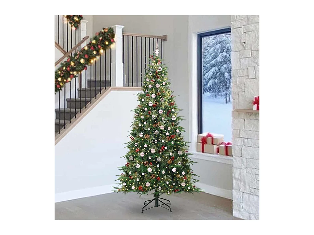 Sapin de Noël Artificiel à Branches Articulées Vert 240 cm