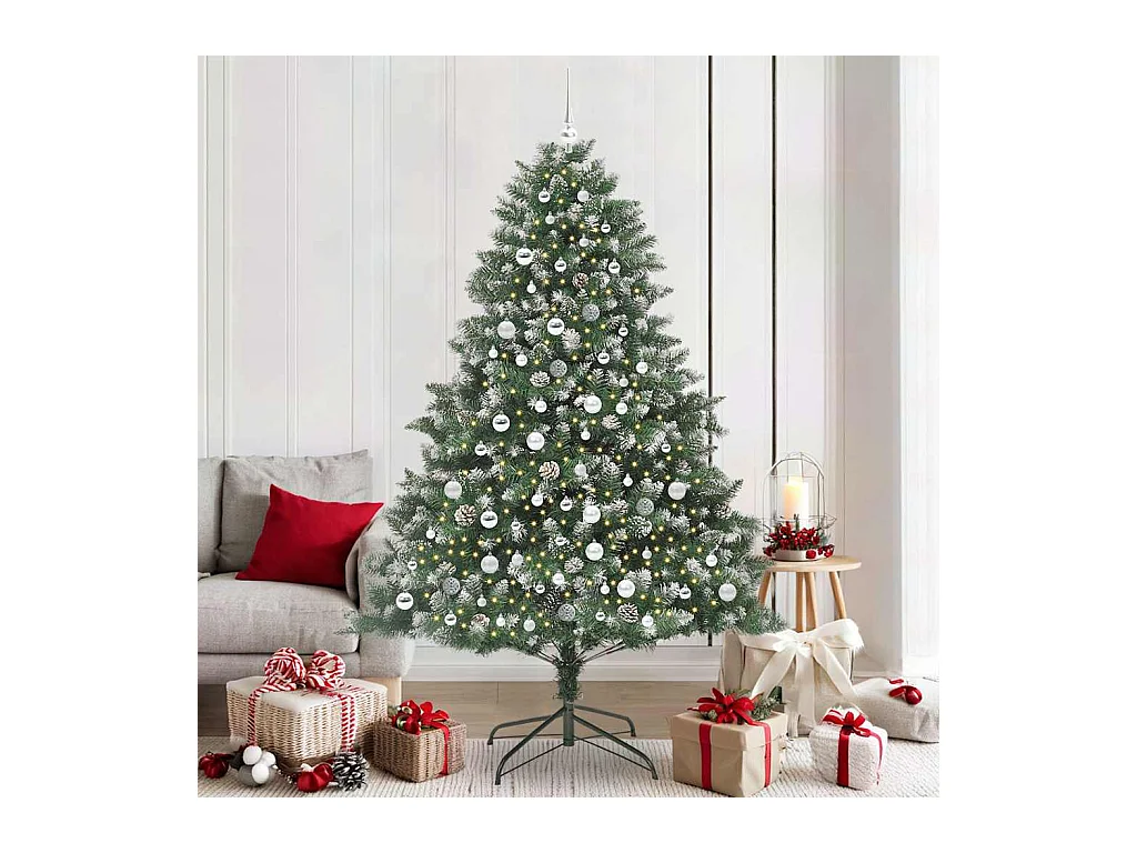 Sapin de Noël artificiel avec 300 LED Vert 140 x 140 x 210 cm