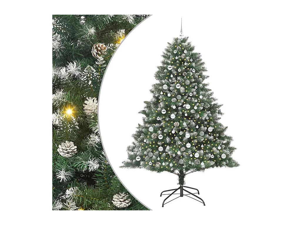 Sapin de Noël artificiel avec 300 LED Vert 140 x 140 x 210 cm