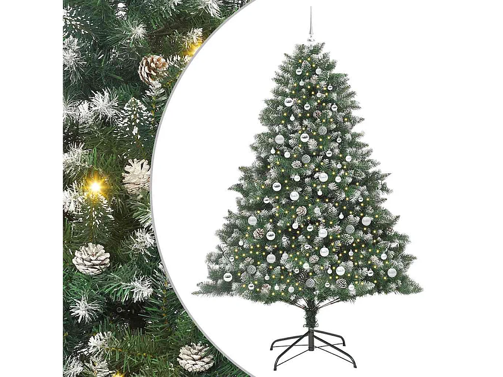 Sapin de Noël artificiel avec 300 LED Vert 140 x 140 x 210 cm