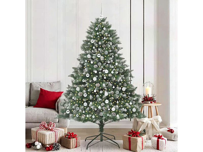 Sapin de Noël artificiel avec 300 LED Vert 140 x 140 x 210 cm